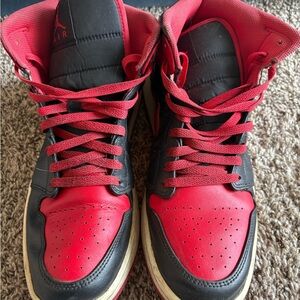 Mens Black and Red Sneakers